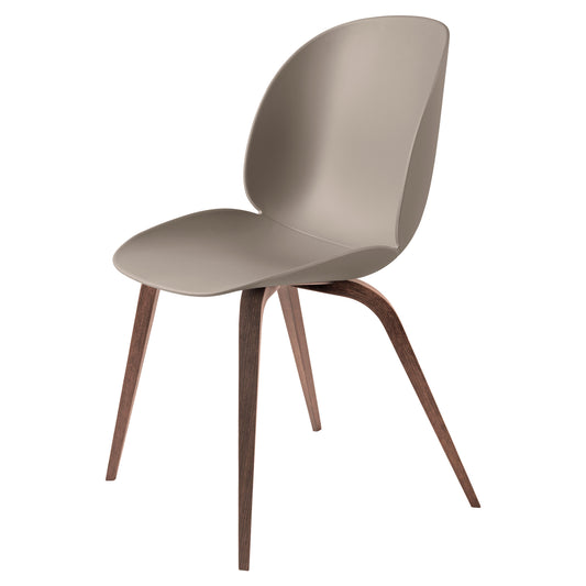 Beetle Unupholstered Dining Chair - New Beige, American Walnut Base