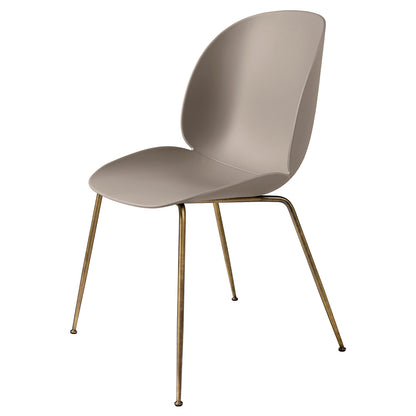 Beetle Unupholstered Dining Chair - New Beige, Antique Brass Base