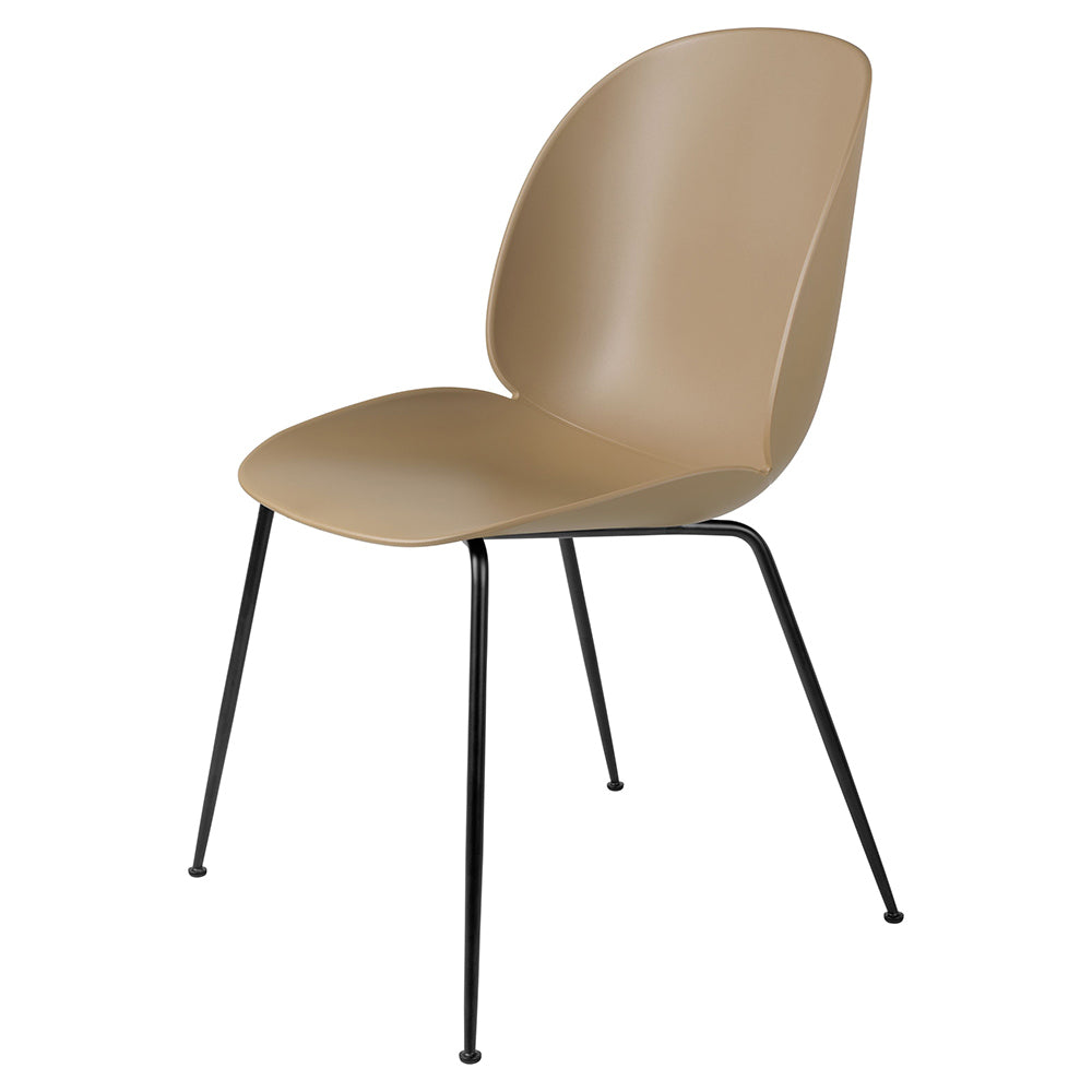 Beetle Unupholstered Dining Chair - Pebble Brown, Black Matte Base
