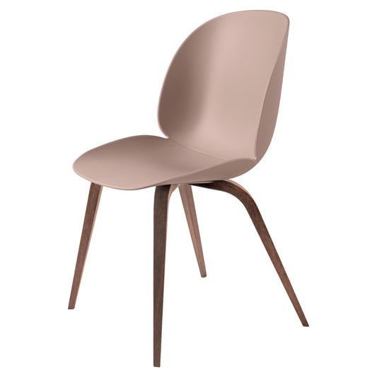 Beetle Unupholstered Dining Chair - Sweet Pink, American Walnut Base