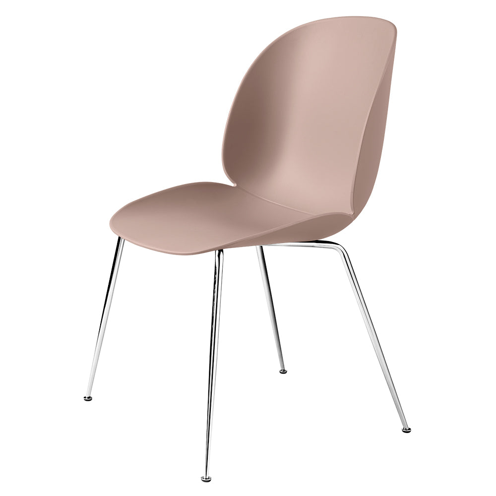 Beetle Unupholstered Dining Chair - Sweet Pink, Chrome Base