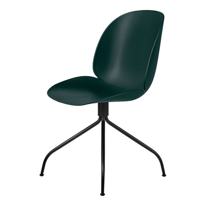 Beetle Unupholstered Meeting Chair - Dark Green Shell, Black Matte Swivel Base