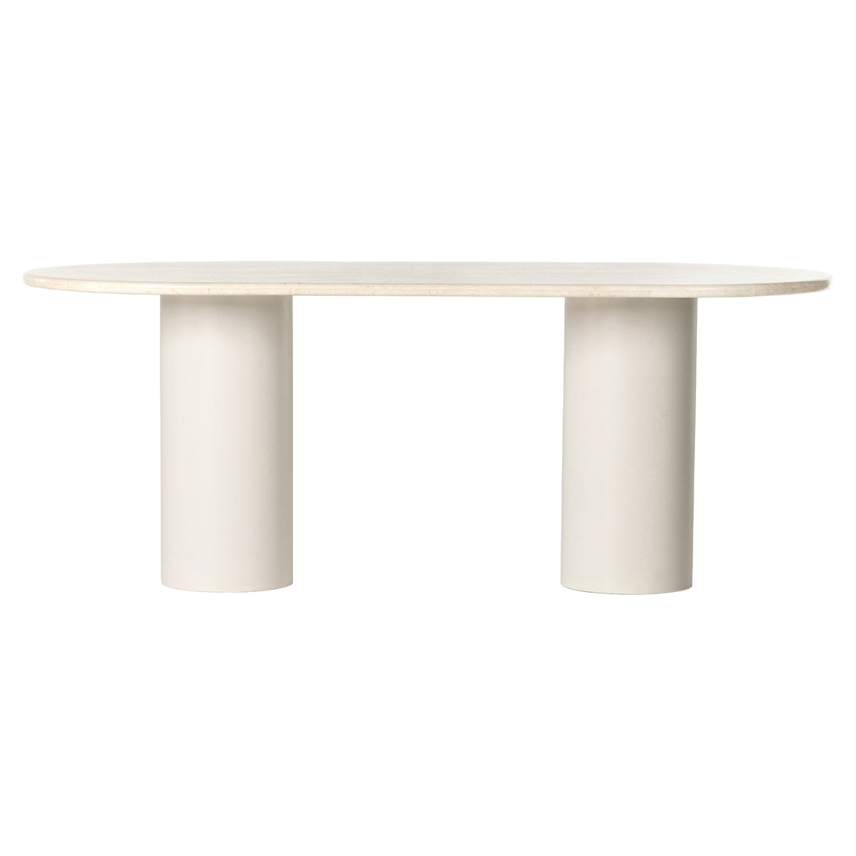 Belle Oval Dining Table - Cream Marble