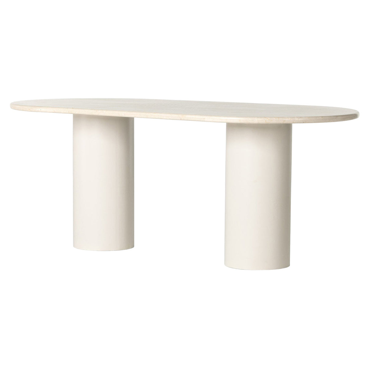 Belle Oval Dining Table - Cream Marble