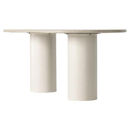 Belle Oval Dining Table - Cream Marble