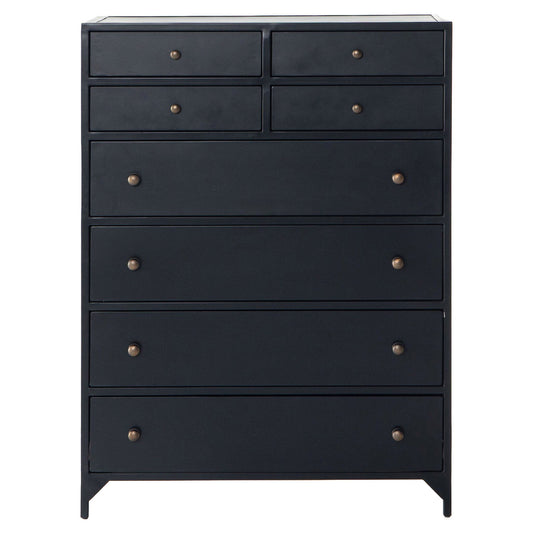 Belmont 8 Drawer Tall Dresser - Black