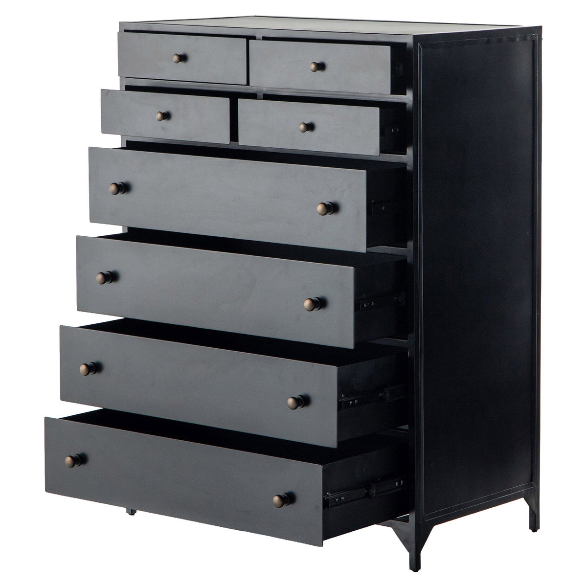 Belmont 8 Drawer Tall Dresser - Black