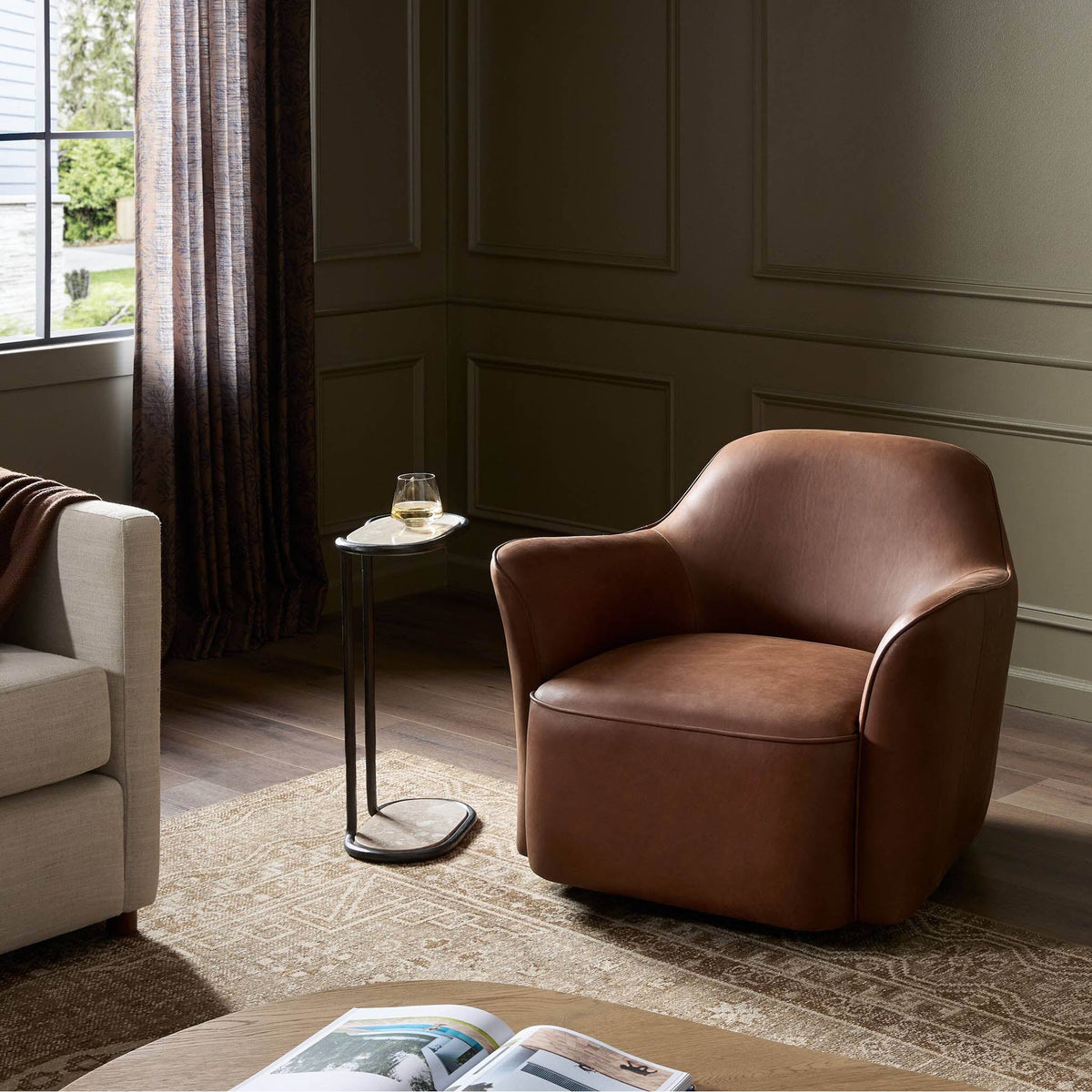 Bethany Swivel Chair - Dulane Mahogany