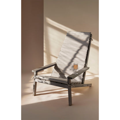 Between Lines Outdoor Deck Chair Cushion - Ash