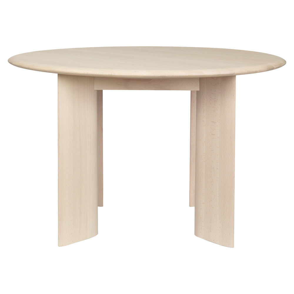 Bevel Round Table - 46.1"W - White Oiled Beech