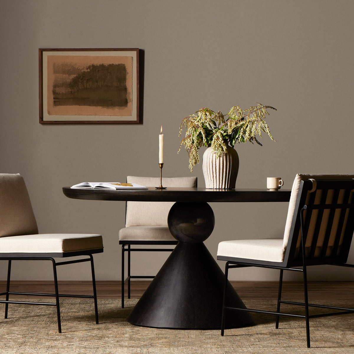 Bibianna Dining Table - Worn Black Parawood