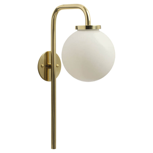 Big Bulb Opal Wall Sconce - Polished Brass, Opal Glass Shade
