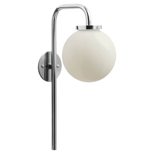 Big Bulb Opal Wall Sconce - Polished Nickel, Opal Glass Shade