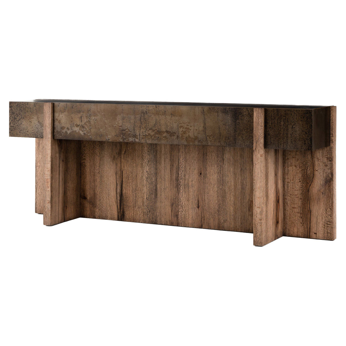 Bingham Console Table - Rustic Oak Veneer