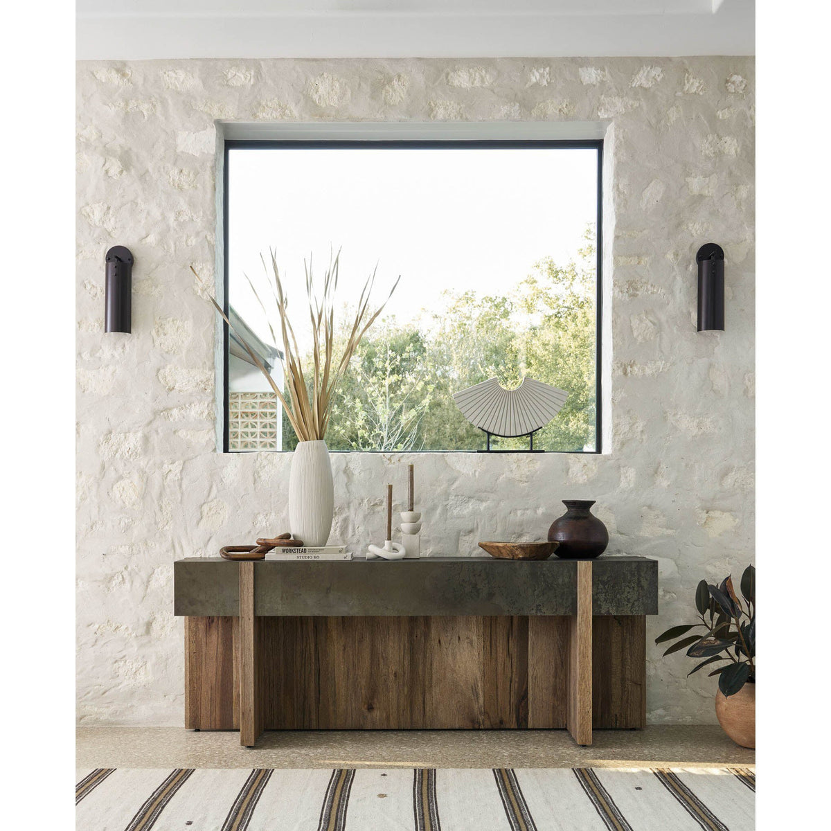 Bingham Console Table - Rustic Oak Veneer