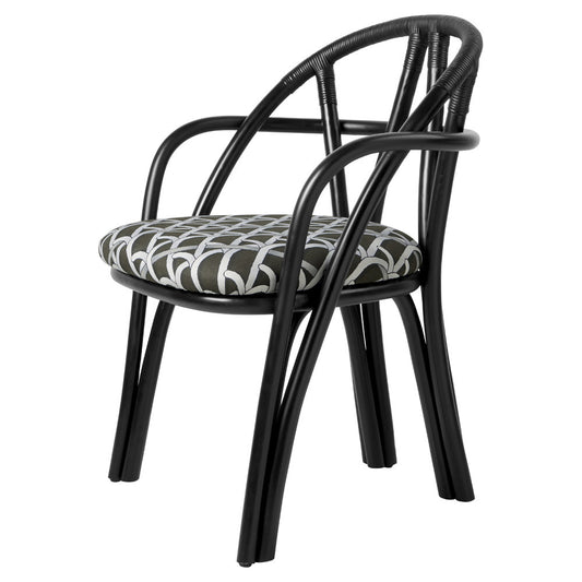Bistra Dining Armchair - Ebony Painted Rattan