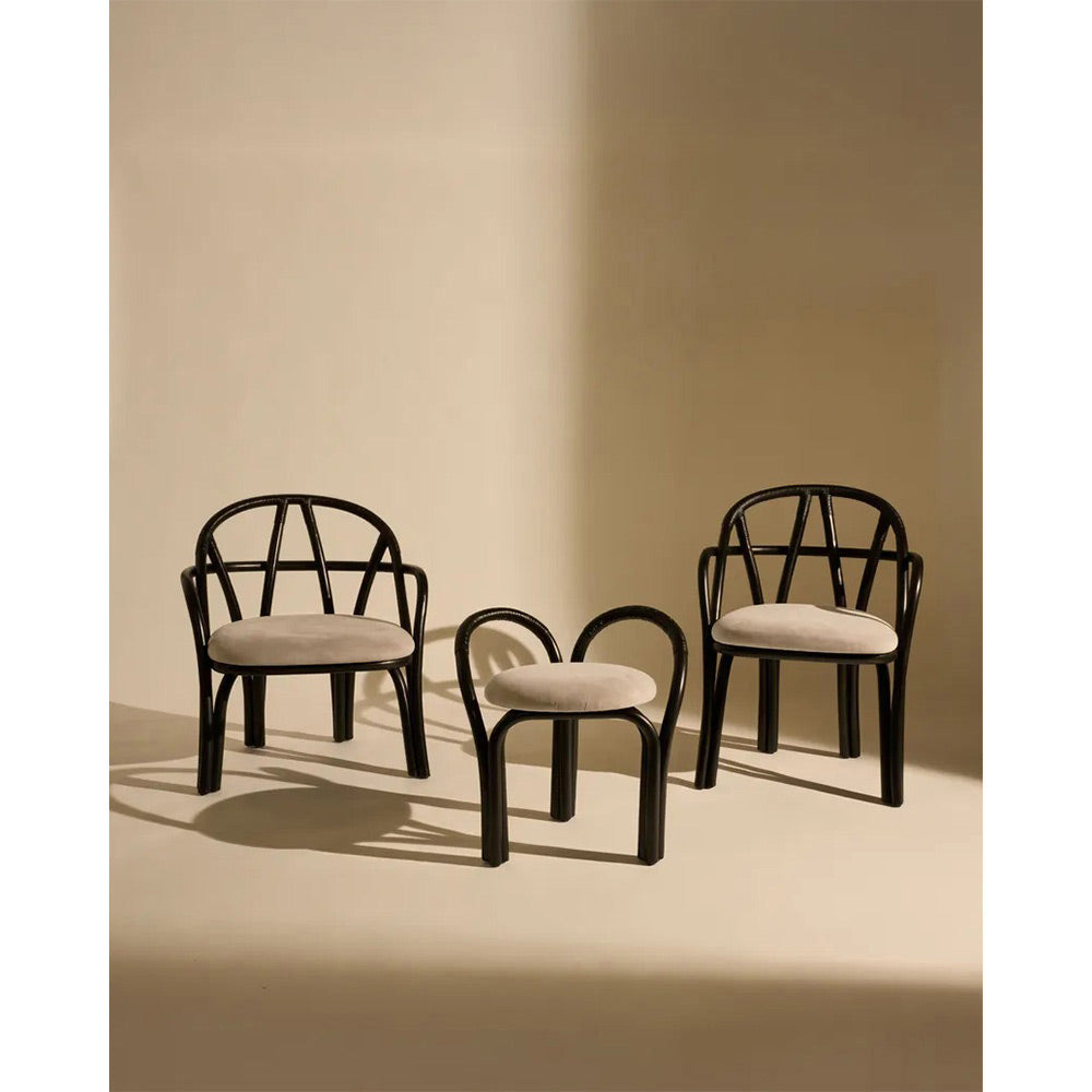 Bistra Dining Armchair - Ebony Painted Rattan
