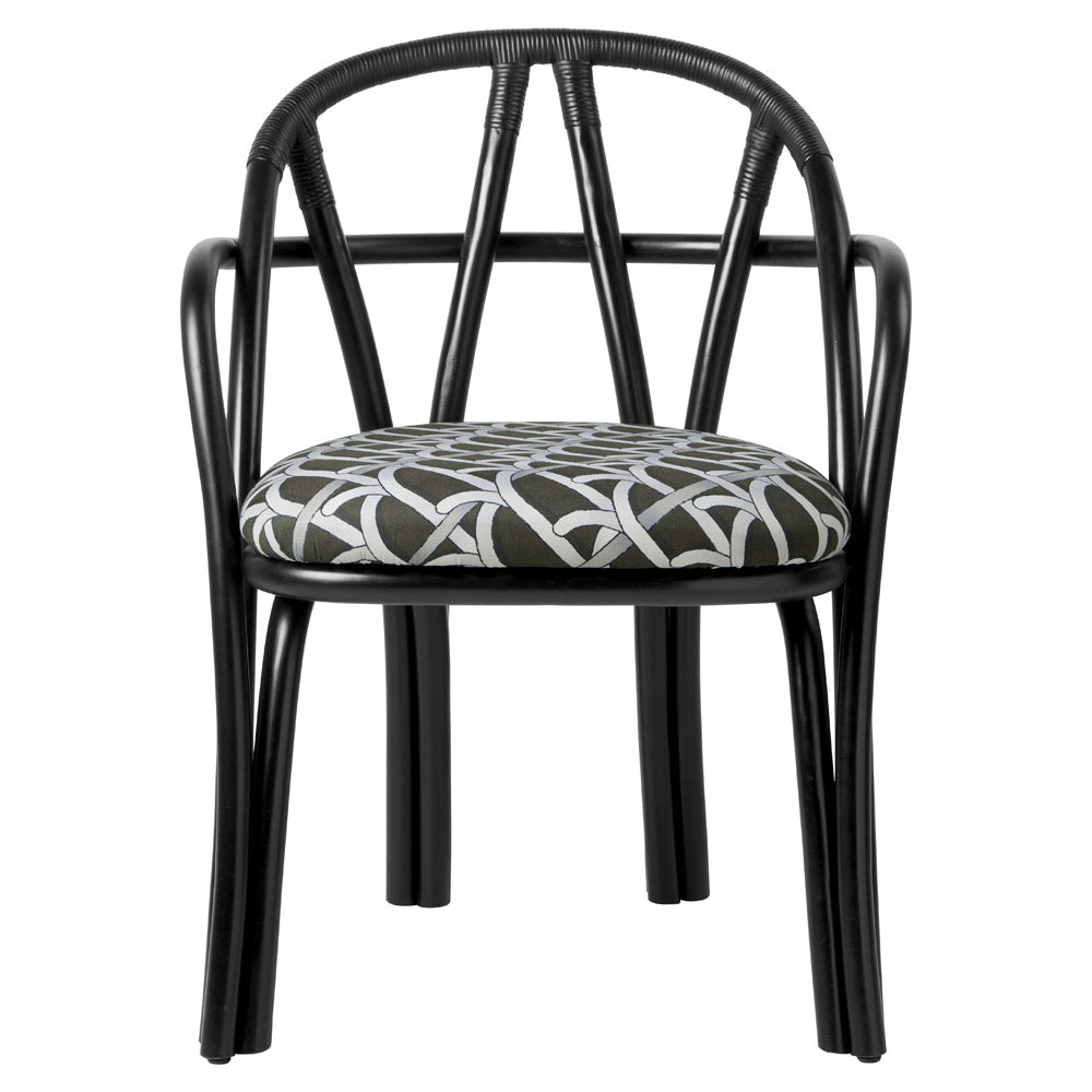 Bistra Dining Armchair - Ebony Painted Rattan