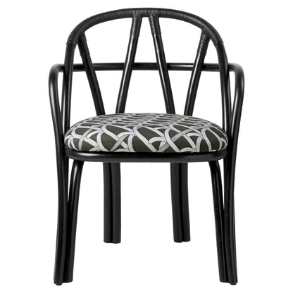 Bistra Dining Armchair - Ebony Painted Rattan