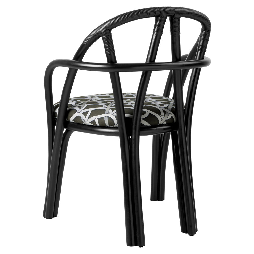 Bistra Dining Armchair - Ebony Painted Rattan