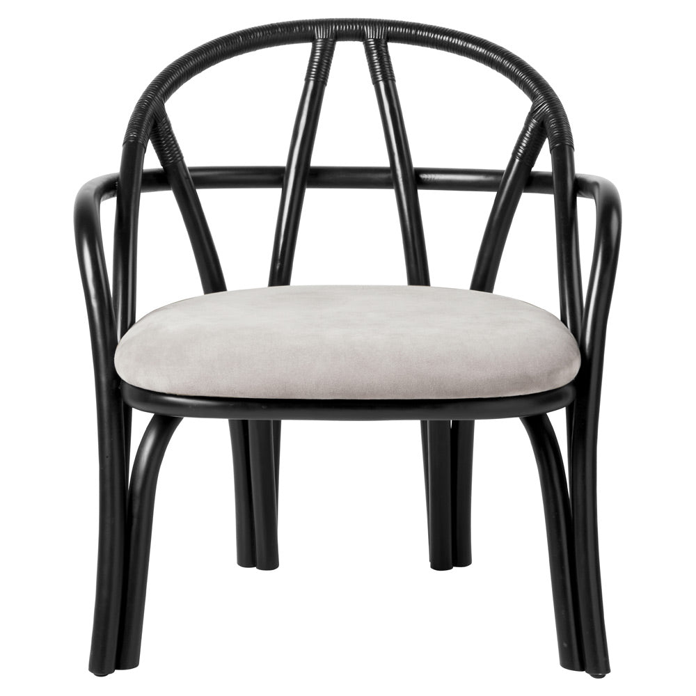 Bistra Lounge Chair - Ebony Painted Rattan