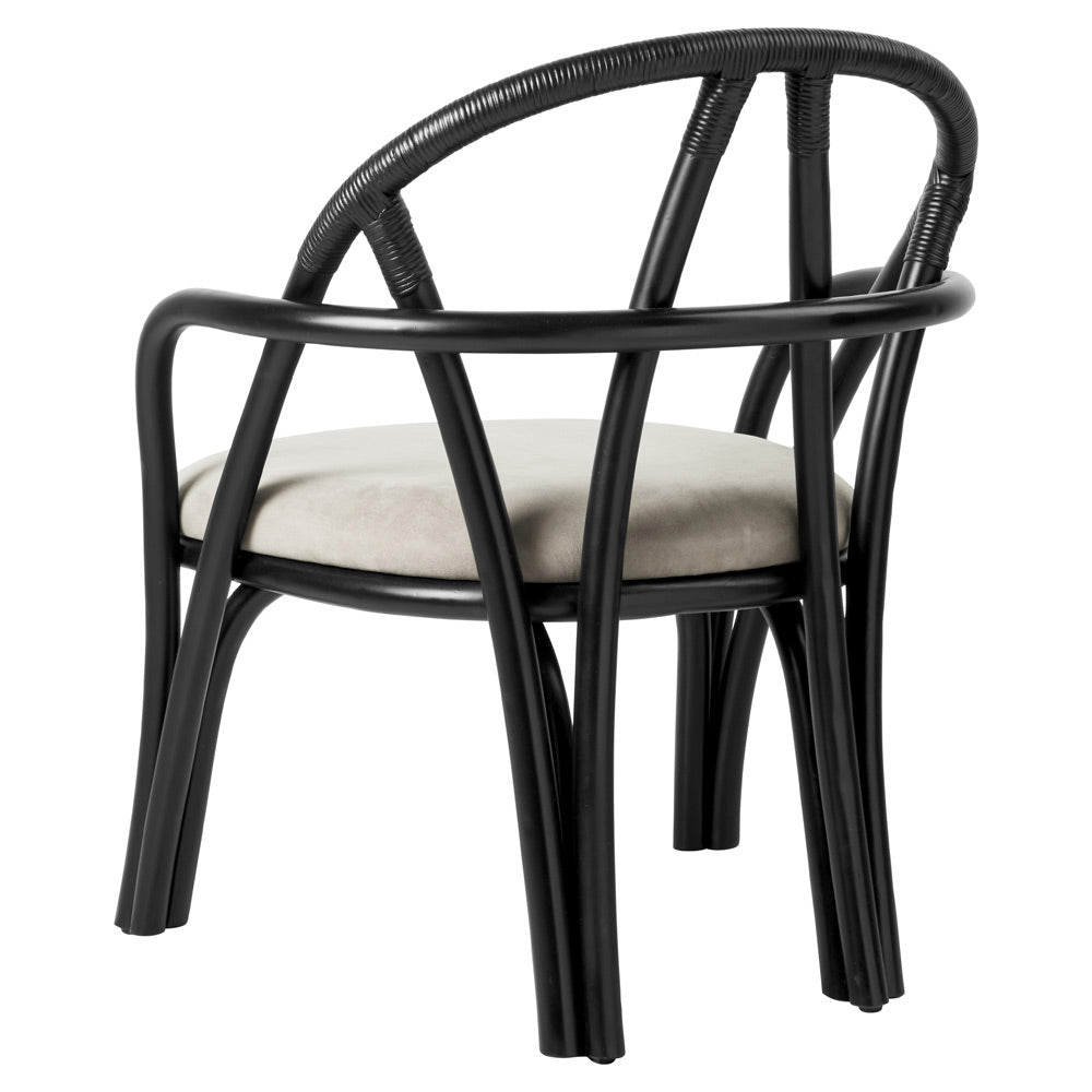 Bistra Lounge Chair - Ebony Painted Rattan