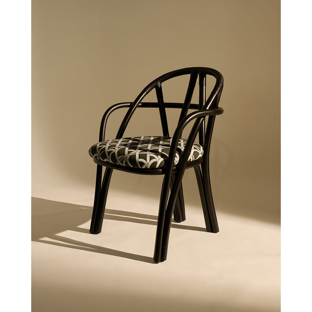 Bistra Lounge Chair - Ebony Painted Rattan