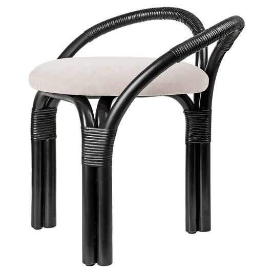 Bistra Stool - Ebony Painted Rattan