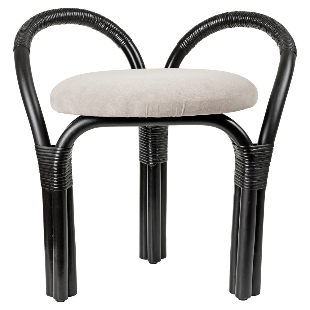 Bistra Stool - Ebony Painted Rattan