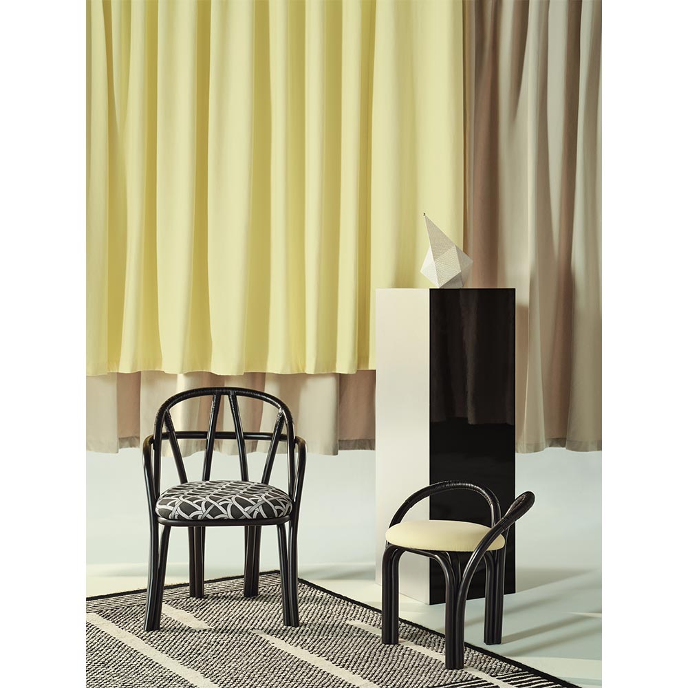 Bistra Stool - Ebony Painted Rattan