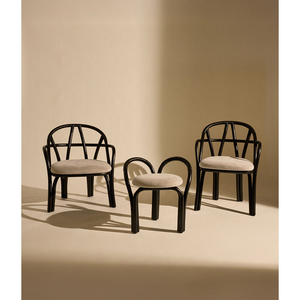 Bistra Stool - Ebony Painted Rattan