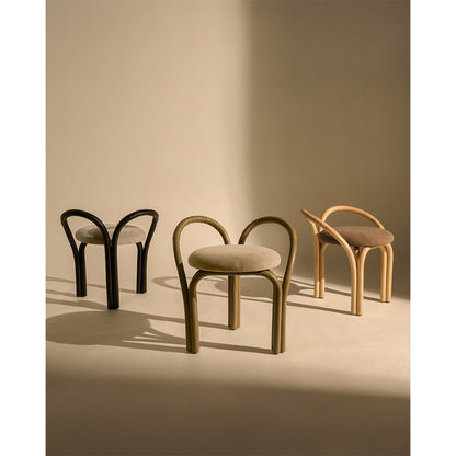 Bistra Stool - Ebony Painted Rattan