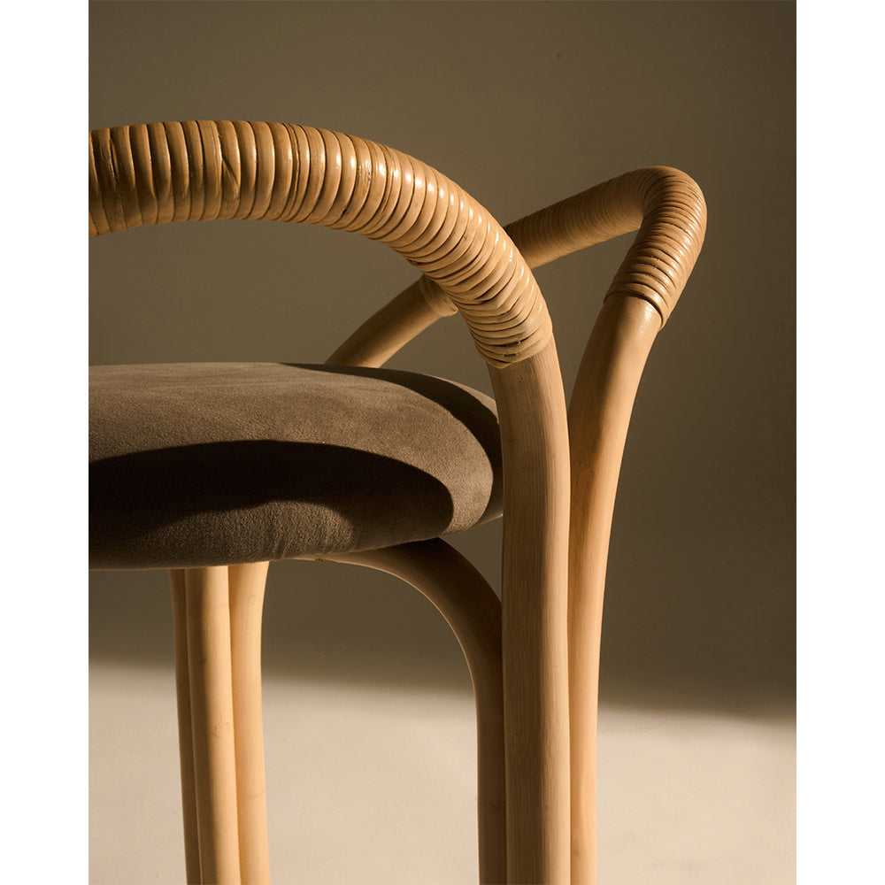 Bistra Stool - Natural Lacquered Rattan