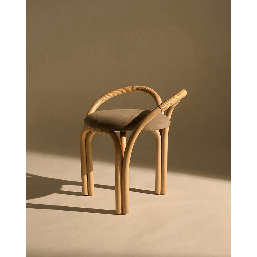 Bistra Stool - Natural Lacquered Rattan