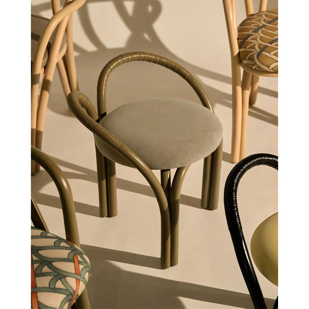 Bistra Stool - Olive Stained Rattan