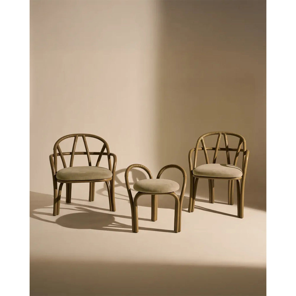 Bistra Stool - Olive Stained Rattan