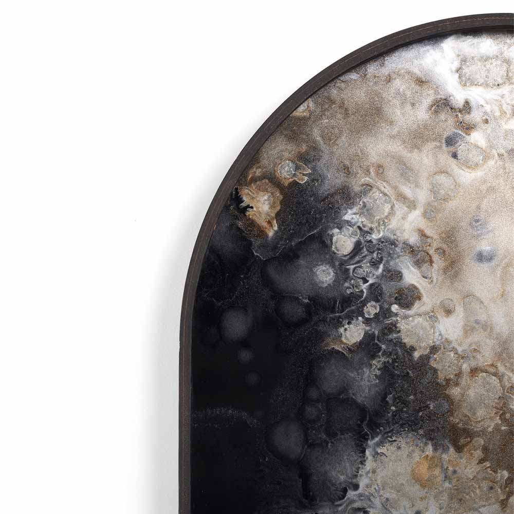 Black Organic Glass Tray - Oblong, Medium