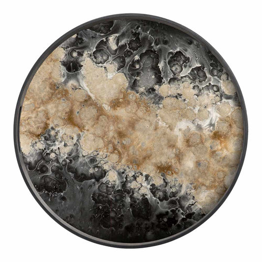 Black Organic Glass Tray - Round, Small