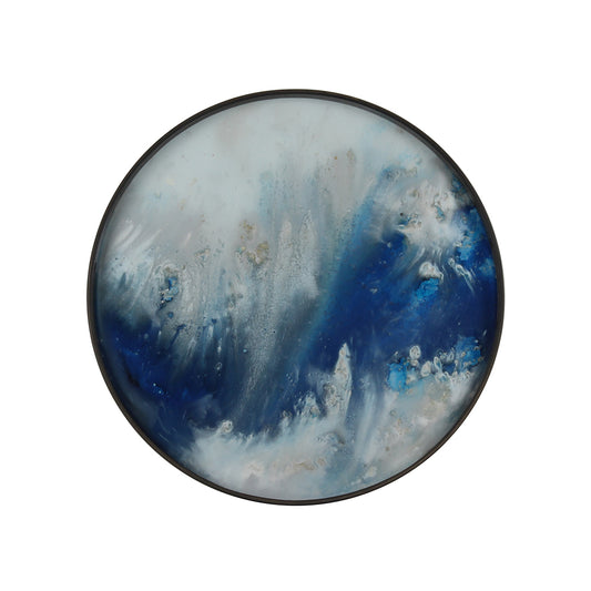 Blue Mist Organic Glass Tray - Round, Small