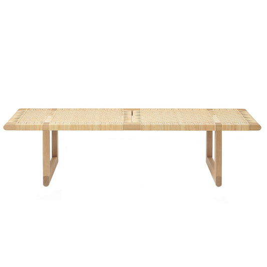 BM0488L Table Bench - Canework, Oak Oil