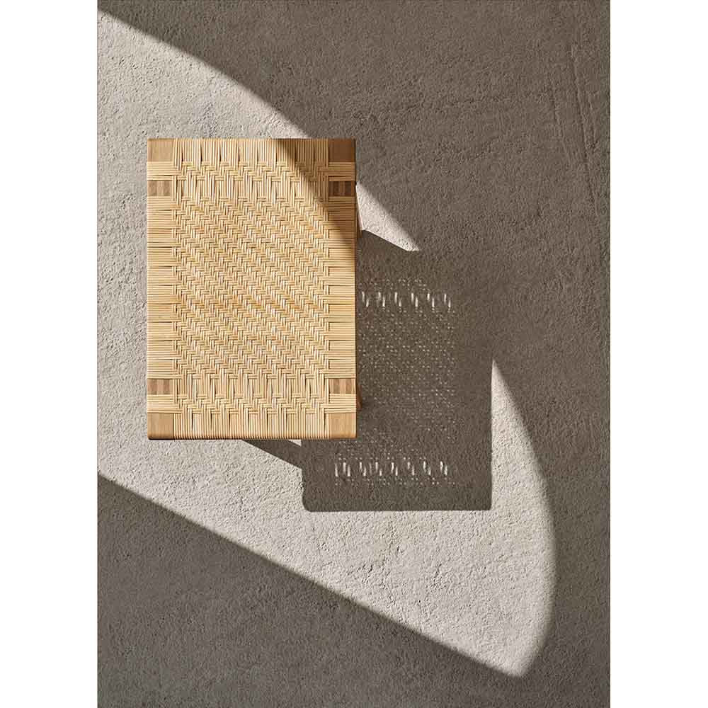 BM0488S Table Bench - Canework, Oak Oil