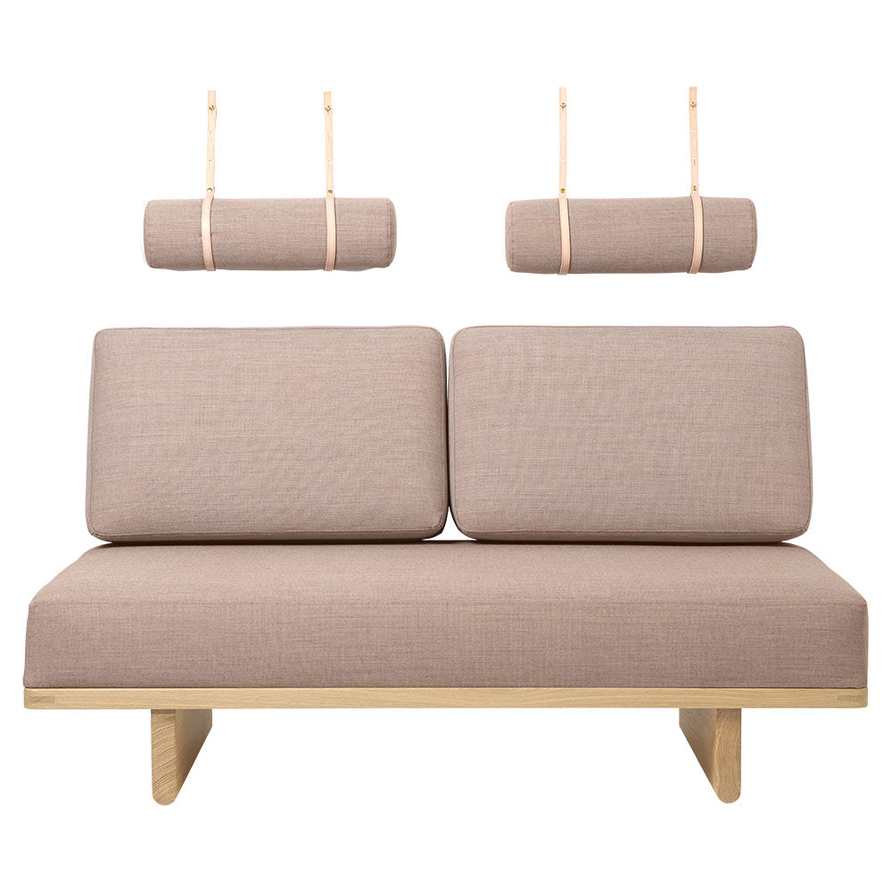 BM0865 Daybed With Back Cushion And Round Cushion With Leather Straps - 1x2