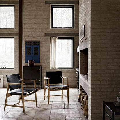 BM1106 Huntsman Dining Chair - Leather, Oak White Oil