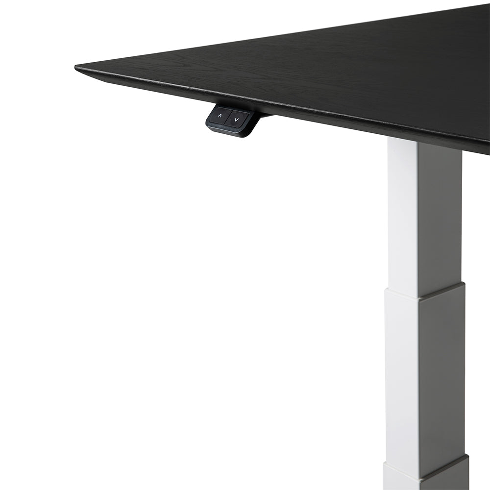 Bok Adjustable Desk Table Top - Black Oak, With Cable Management