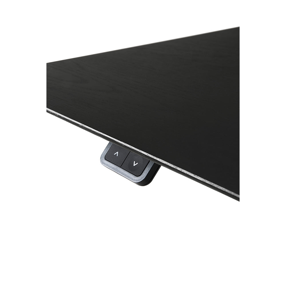 Bok Adjustable Desk Table Top - Black Oak, With Cable Management