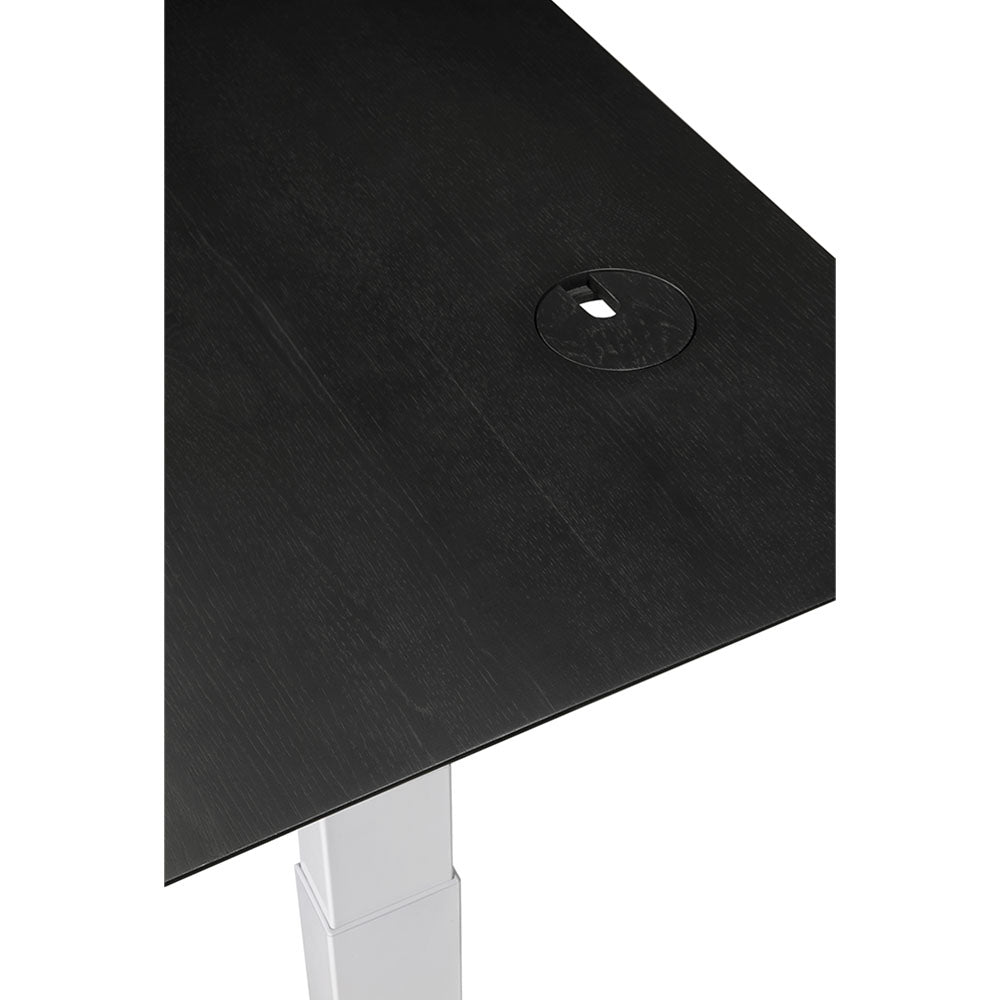 Bok Adjustable Desk Table Top - Black Oak, With Cable Management