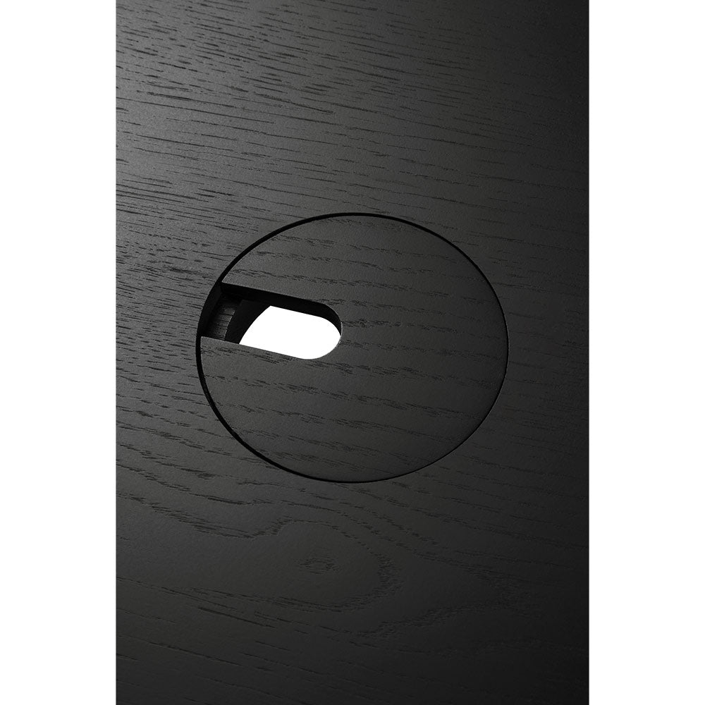 Bok Adjustable Desk Table Top - Black Oak, With Cable Management