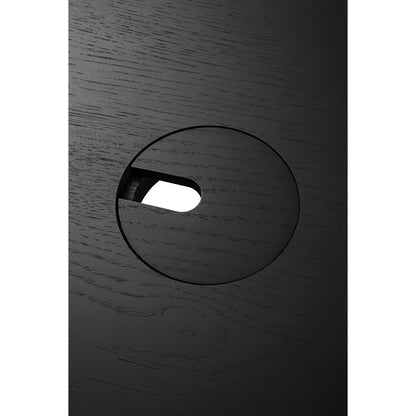 Bok Adjustable Desk Table Top - Black Oak, With Cable Management