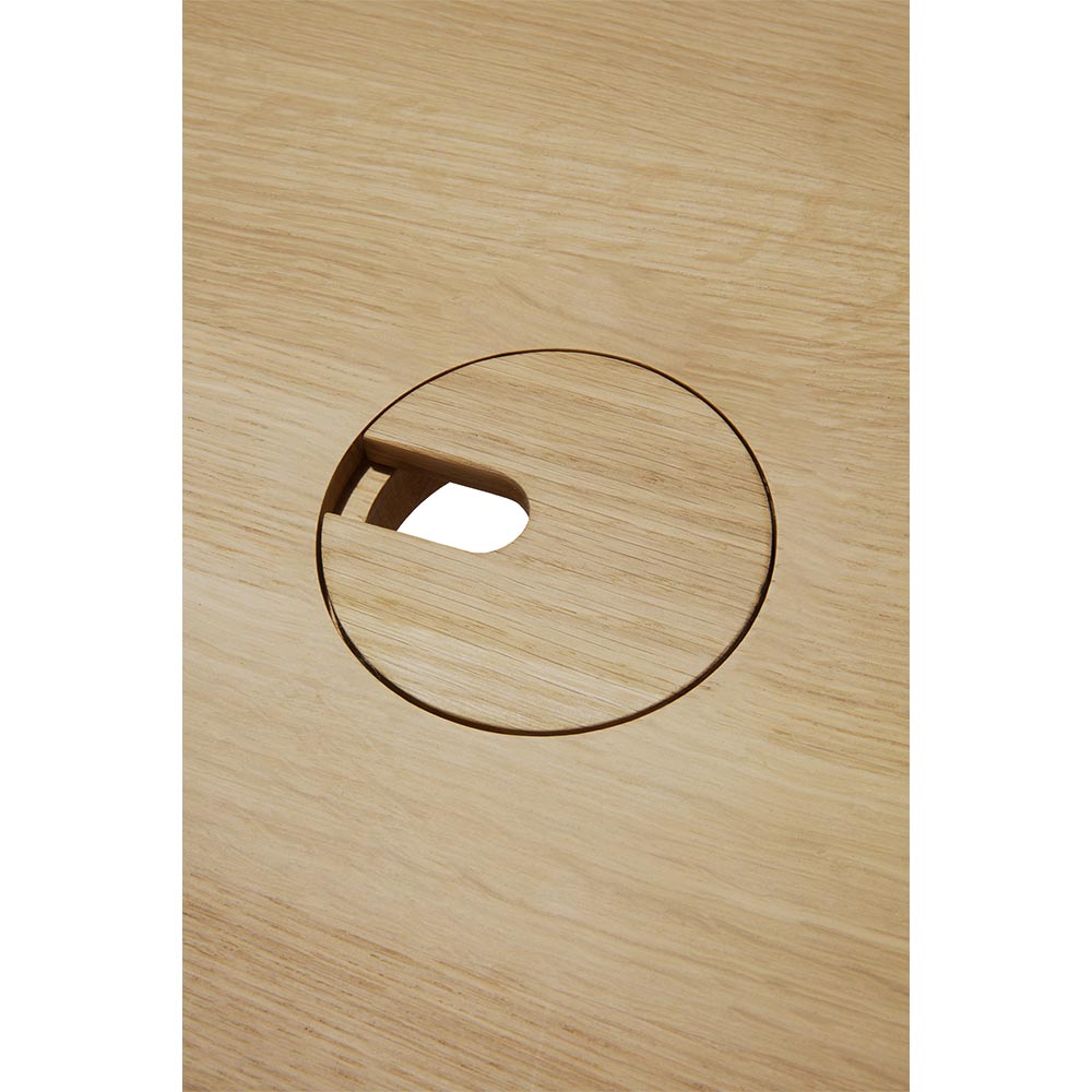 Bok Adjustable Desk Table Top - Oak, With Cable Management