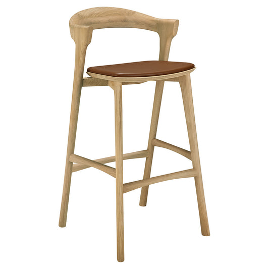 Bok Bar Stool - Cognac Leather, Oak